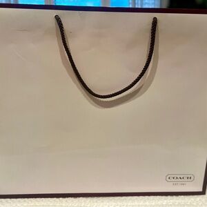 Coach White and Black Shopping Bag
